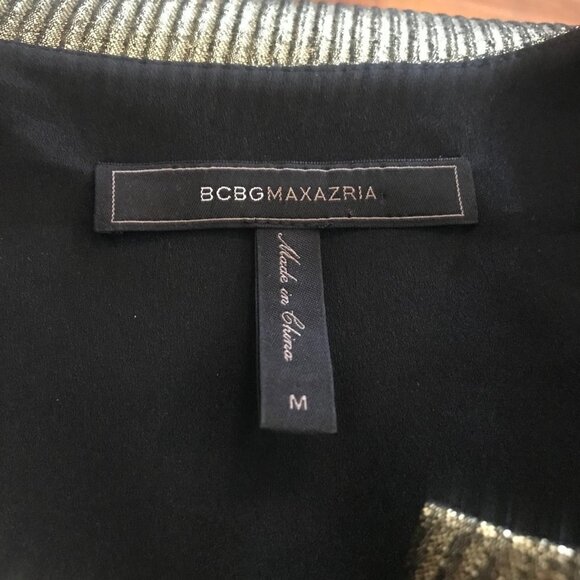BCBGMaxAzria - Gold Metallic Bell Sleeve "Valari" Blouse sz M - Picture 4 of 6